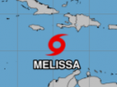 The National Hurricane Center is issuing advisories on Tropical
Storm Melissa, located over the central Caribbean Sea (photo credit, National Oceanic and Atmospheric Administration).